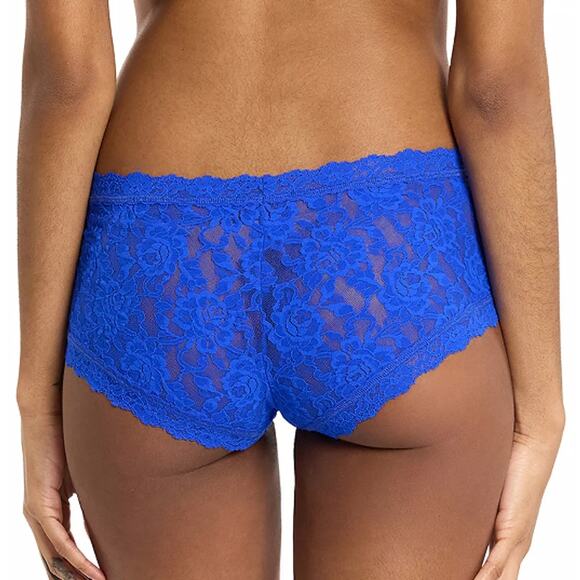 HANKY PANKY SIZE LARGE LACE SIGNATURE BOY SHORT PANTY SAPPHIRE BLUE NWT - Picture 2 of 10